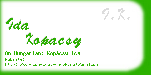 ida kopacsy business card